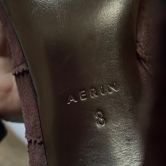 Aerin Stenet Bootie Maroon Suede Leather Cut Out Heeled Bootie size 8 - Picture 6 of 14